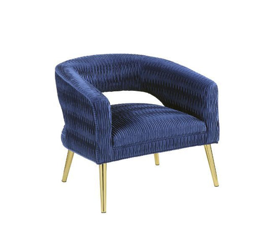 Aistil - Accent Chair - Blue Velvet & Gold Finish Sacramento Furniture Store Furniture store in Sacramento