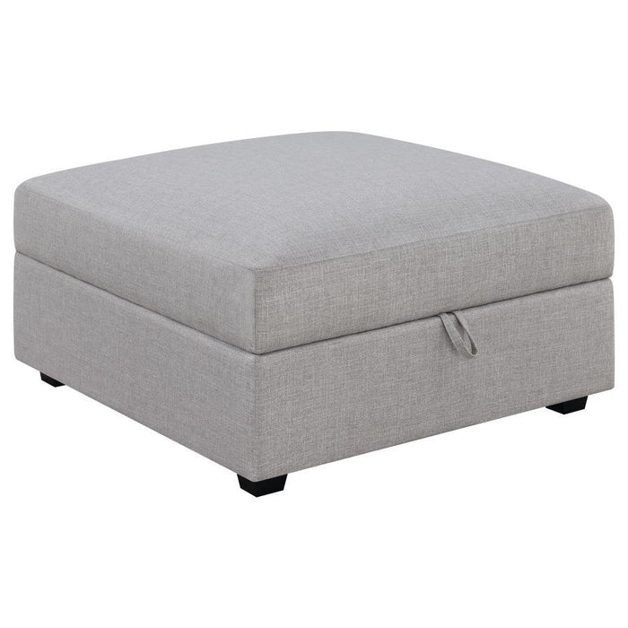 Cambria - Upholstered Square Storage Ottoman - Gray Sacramento Furniture Store Furniture store in Sacramento