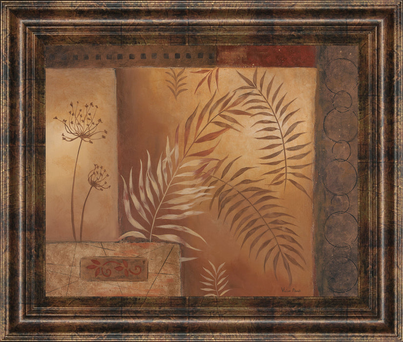 Modern Fern I By Vivian Flasch - Framed Print Wall Art - Red