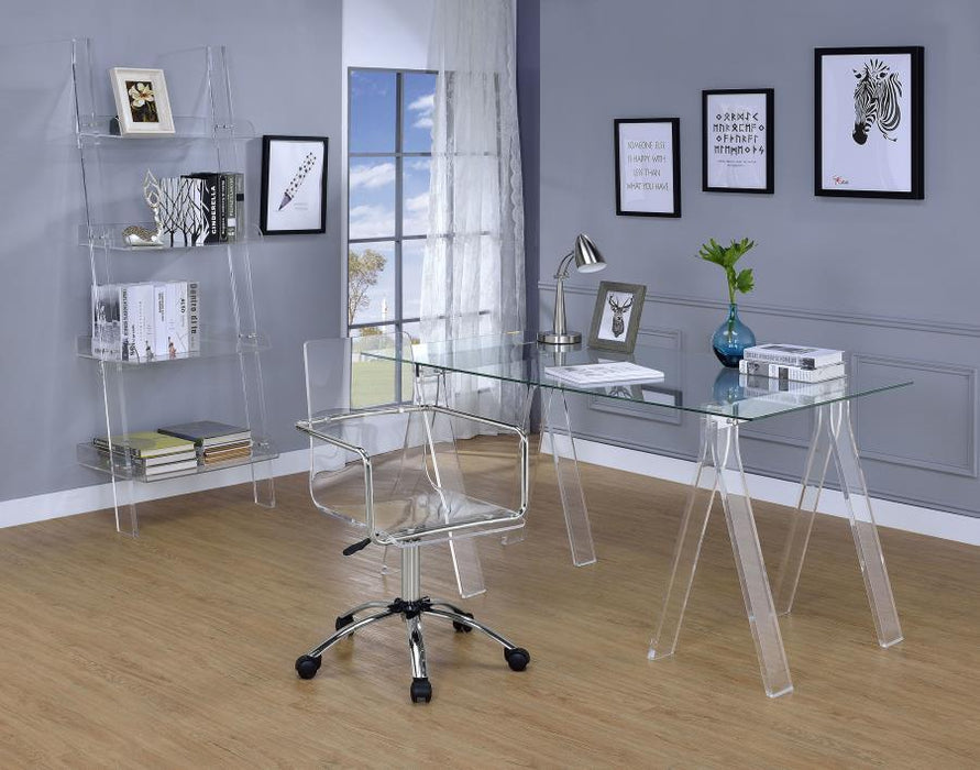 Amaturo - Office Chair With Casters - Clear And Chrome Sacramento Furniture Store Furniture store in Sacramento