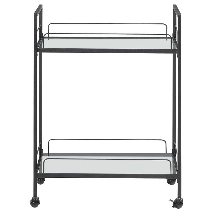 Curltis - Serving Cart With Glass Shelves - Clear And Black Sacramento Furniture Store Furniture store in Sacramento