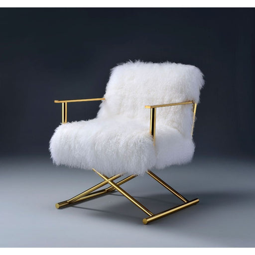 Bagley - Accent Chair - Wool & Gold Brass Sacramento Furniture Store Furniture store in Sacramento