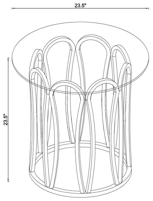 Monett - Round End Table - Chocolate Chrome And Clear Sacramento Furniture Store Furniture store in Sacramento