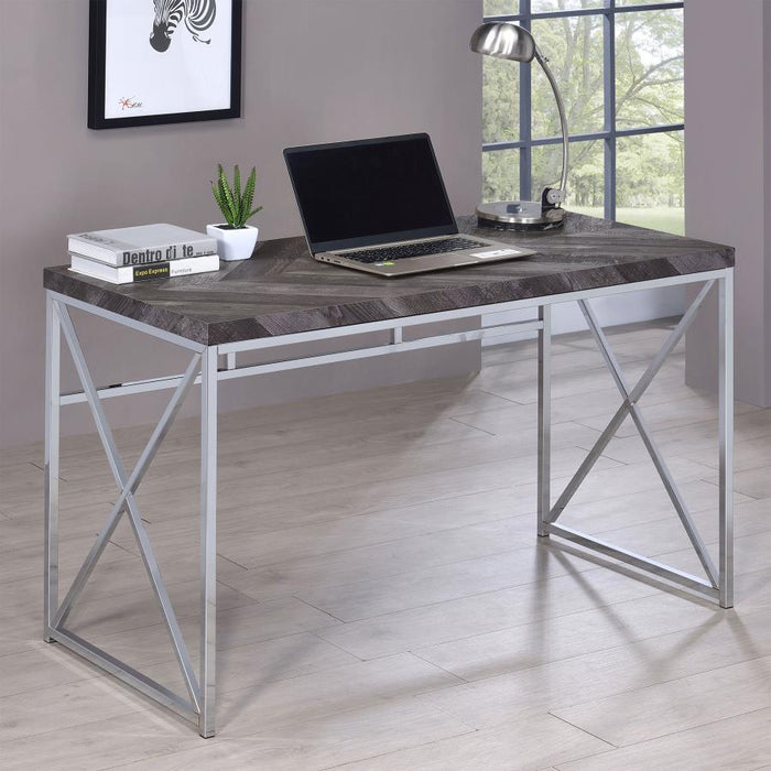 Grimma - Writing Desk - Rustic Gray Herringbone Sacramento Furniture Store Furniture store in Sacramento