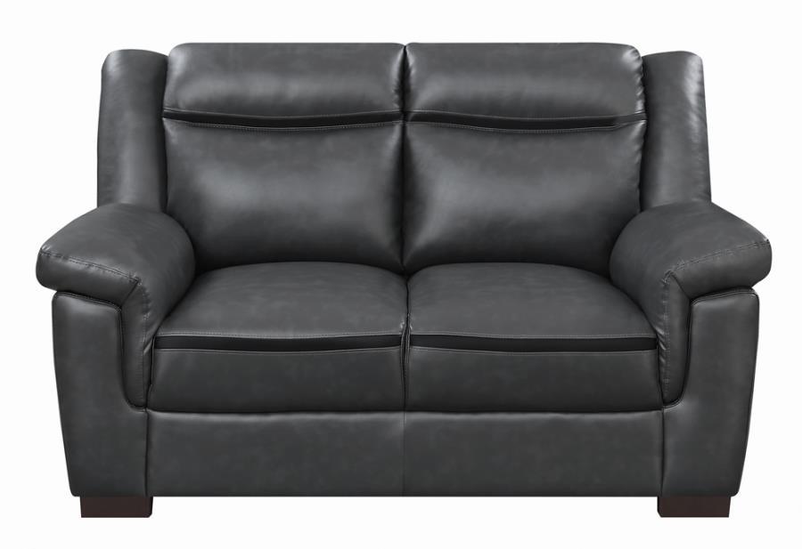 Arabella - Pillow Top Upholstered Loveseat - Gray Sacramento Furniture Store Furniture store in Sacramento