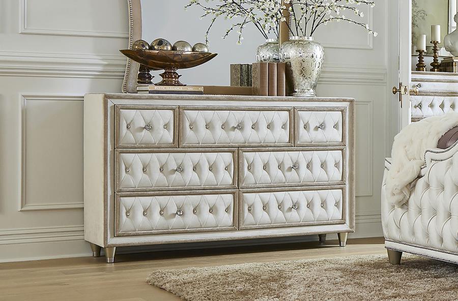 Antonella - 7-Drawer Upholstered Dresser Sacramento Furniture Store Furniture store in Sacramento