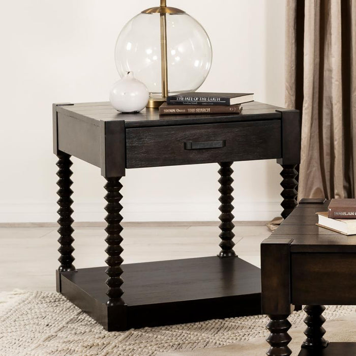 Meredith - 1-Drawer End Table - Coffee Bean Sacramento Furniture Store Furniture store in Sacramento