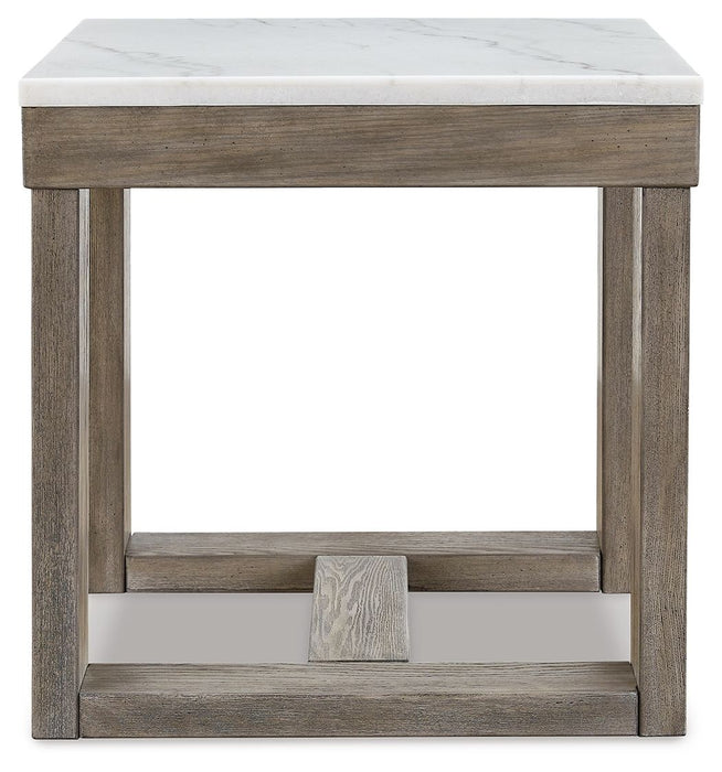 Loyaska - Brown/ivory - Square End Table Sacramento Furniture Store Furniture store in Sacramento