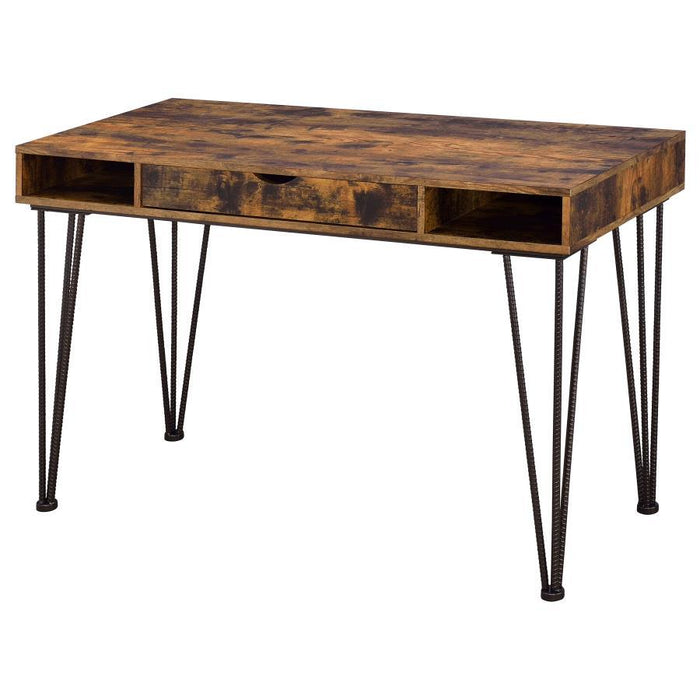 Olvera - 1-Drawer Writing Desk - Antique Nutmeg And Dark Bronze Sacramento Furniture Store Furniture store in Sacramento