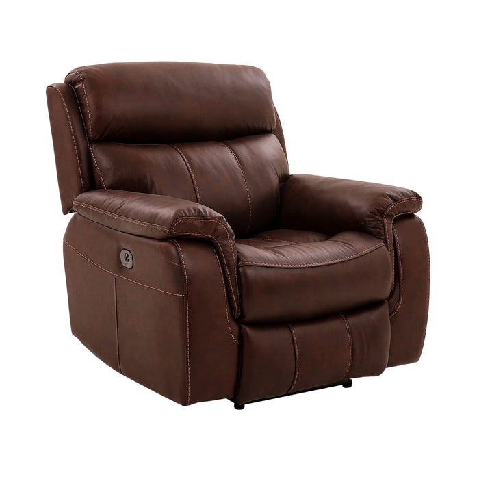 Montague - Dual Power Headrest And Lumbar Support Recliner Chair - Brown