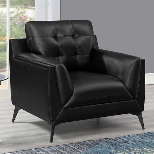 Moira - Upholstered Tufted Chair With Track Arms - Black Sacramento Furniture Store Furniture store in Sacramento
