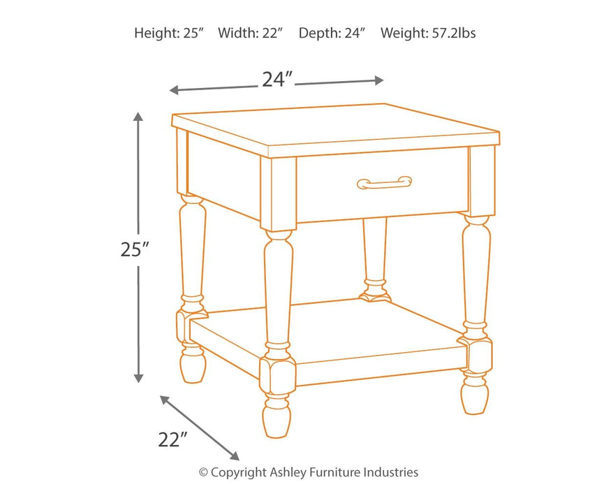 Shawnalore - Whitewash - Rectangular End Table Sacramento Furniture Store Furniture store in Sacramento