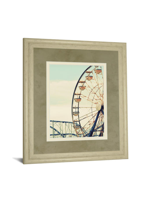 Retro Ferris By Gail Peck - Framed Print Wall Art - Beige