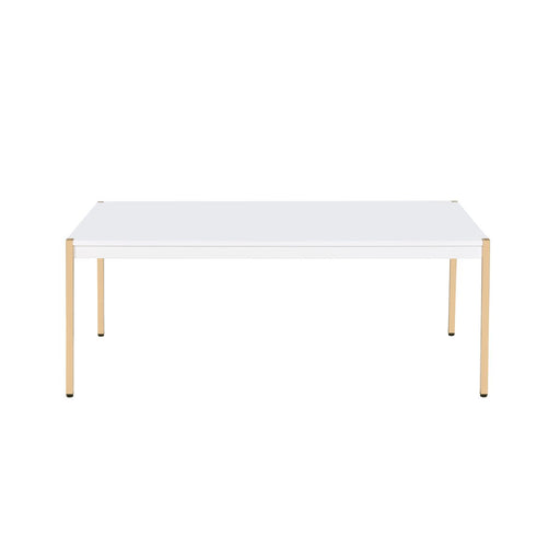 Otrac - Coffee Table - White & Gold Finish Sacramento Furniture Store Furniture store in Sacramento