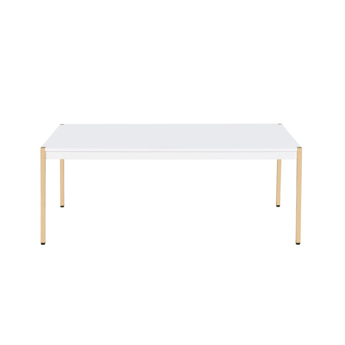 Otrac - Coffee Table - White & Gold Finish Sacramento Furniture Store Furniture store in Sacramento