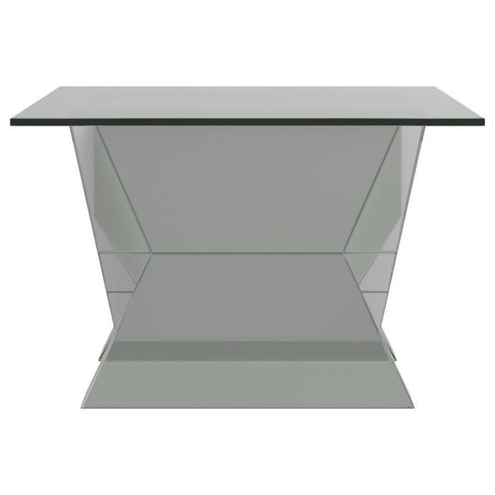 Taffeta - V-Shaped Coffee Table With Glass Top - Silver Sacramento Furniture Store Furniture store in Sacramento