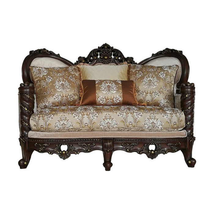 Devayne - Loveseat - Fabric & Dark Walnut Sacramento Furniture Store Furniture store in Sacramento