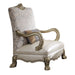 Dresden II - Accent Chair - Pearl PU/Fabric & Gold Patina Sacramento Furniture Store Furniture store in Sacramento