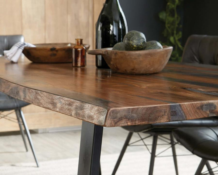 Ditman - Live Edge Dining Table - Gray Sheesham And Black Sacramento Furniture Store Furniture store in Sacramento