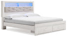 Altyra - White - King Upholstered Bookcase Bed With Storage Sacramento Furniture Store Furniture store in Sacramento