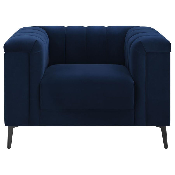 Chalet - Tuxedo Arm Chair - Blue Sacramento Furniture Store Furniture store in Sacramento