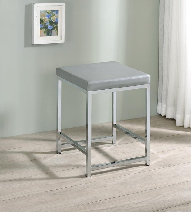 Umbridge - Upholstered Square Padded Cushion Vanity Stool - Gray Sacramento Furniture Store Furniture store in Sacramento