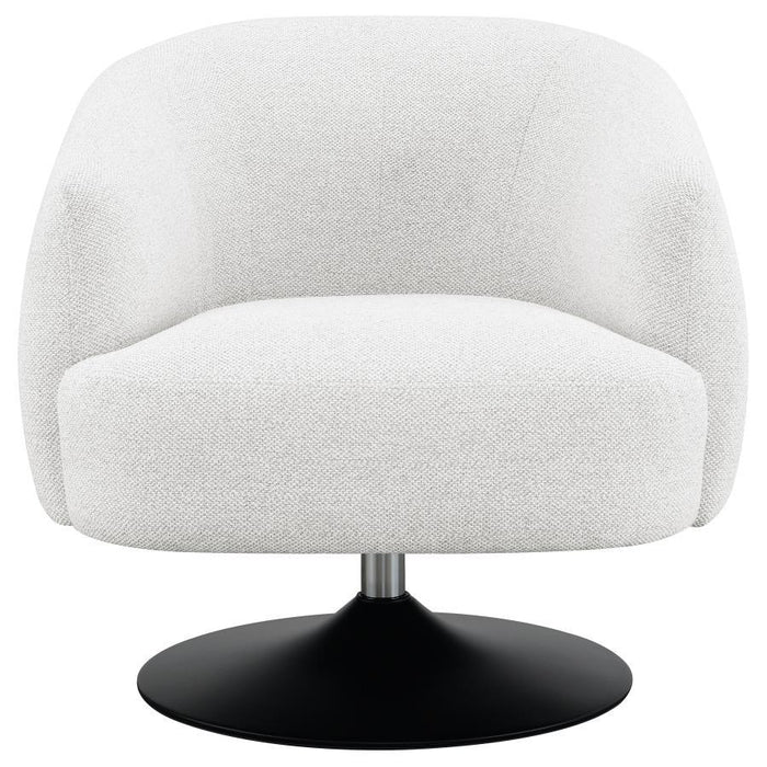 Dave - Upholstered Swivel Accent Chair - Beige And Matte Black Sacramento Furniture Store Furniture store in Sacramento