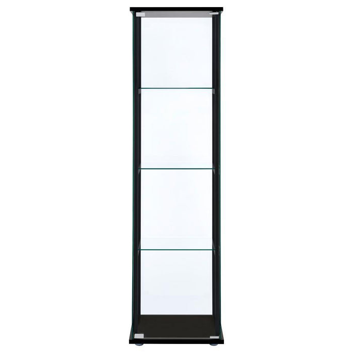 Cyclamen - 4-Shelf Glass Curio Cabinet - Black And Clear Sacramento Furniture Store Furniture store in Sacramento