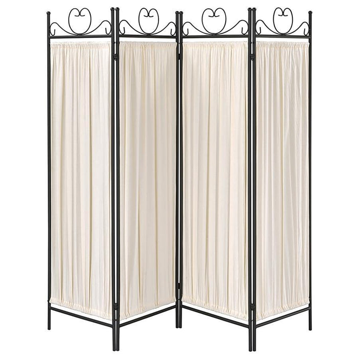 Dove - 4-Panel Folding Screen - Beige And Black Sacramento Furniture Store Furniture store in Sacramento