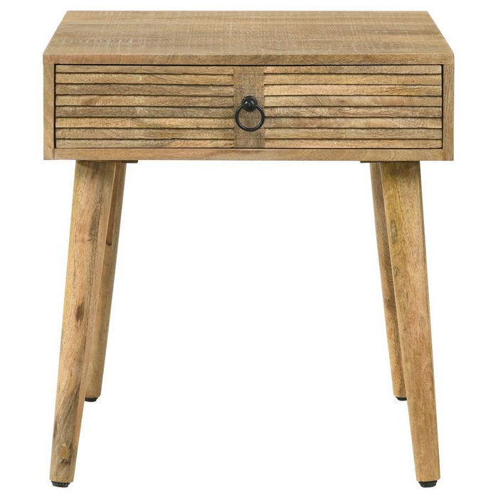 Zabel - Square 1-Drawer End Table - Natural Sacramento Furniture Store Furniture store in Sacramento