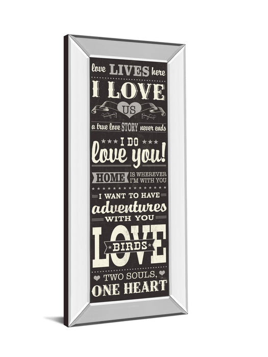 L-o-v-e Ill By Pela Studio - Mirror Framed Print Wall Art - Balck - Black