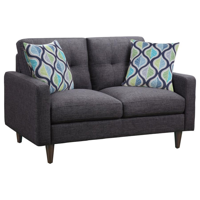 Watsonville - Tufted Back Loveseat - Gray Sacramento Furniture Store Furniture store in Sacramento