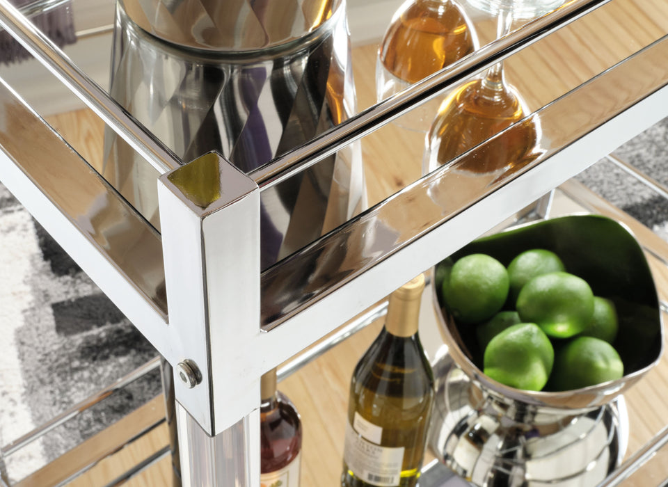 Chaseton - Clear / Silver Finish - Bar Cart Sacramento Furniture Store Furniture store in Sacramento