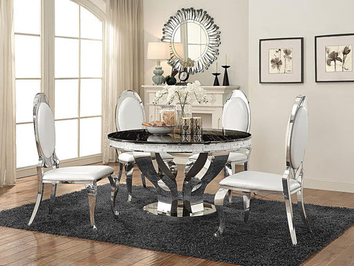Anchorage - Round Dining Table - Chrome And Black Sacramento Furniture Store Furniture store in Sacramento