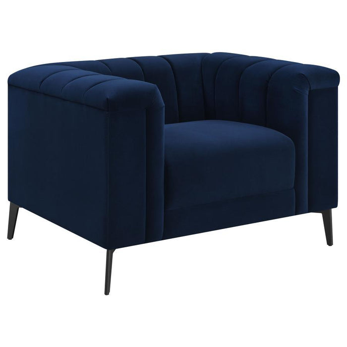 Chalet - Tuxedo Arm Chair - Blue Sacramento Furniture Store Furniture store in Sacramento
