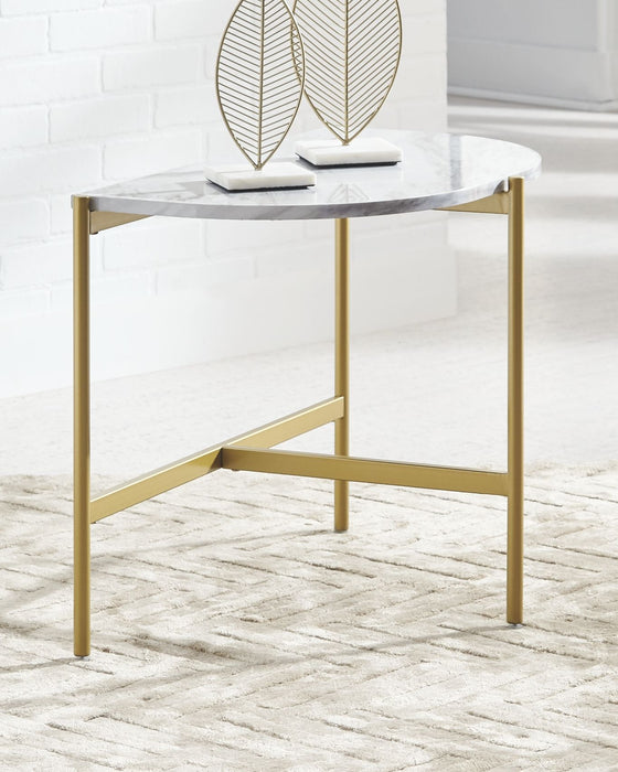 Wynora - White / Gold - Chair Side End Table Sacramento Furniture Store Furniture store in Sacramento