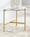 Wynora - White / Gold - Chair Side End Table Sacramento Furniture Store Furniture store in Sacramento