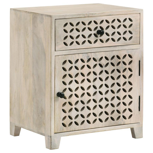 August - 1-Door Accent Cabinet - White Washed Sacramento Furniture Store Furniture store in Sacramento