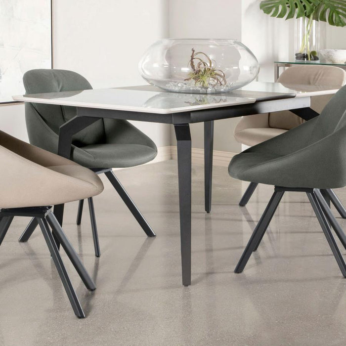 Mina - Rectangular Dining Table - Gray Ceramic And Sandy Black Sacramento Furniture Store Furniture store in Sacramento