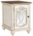 Realyn - White / Brown - Chair Side End Table - Insert Mirror Sacramento Furniture Store Furniture store in Sacramento