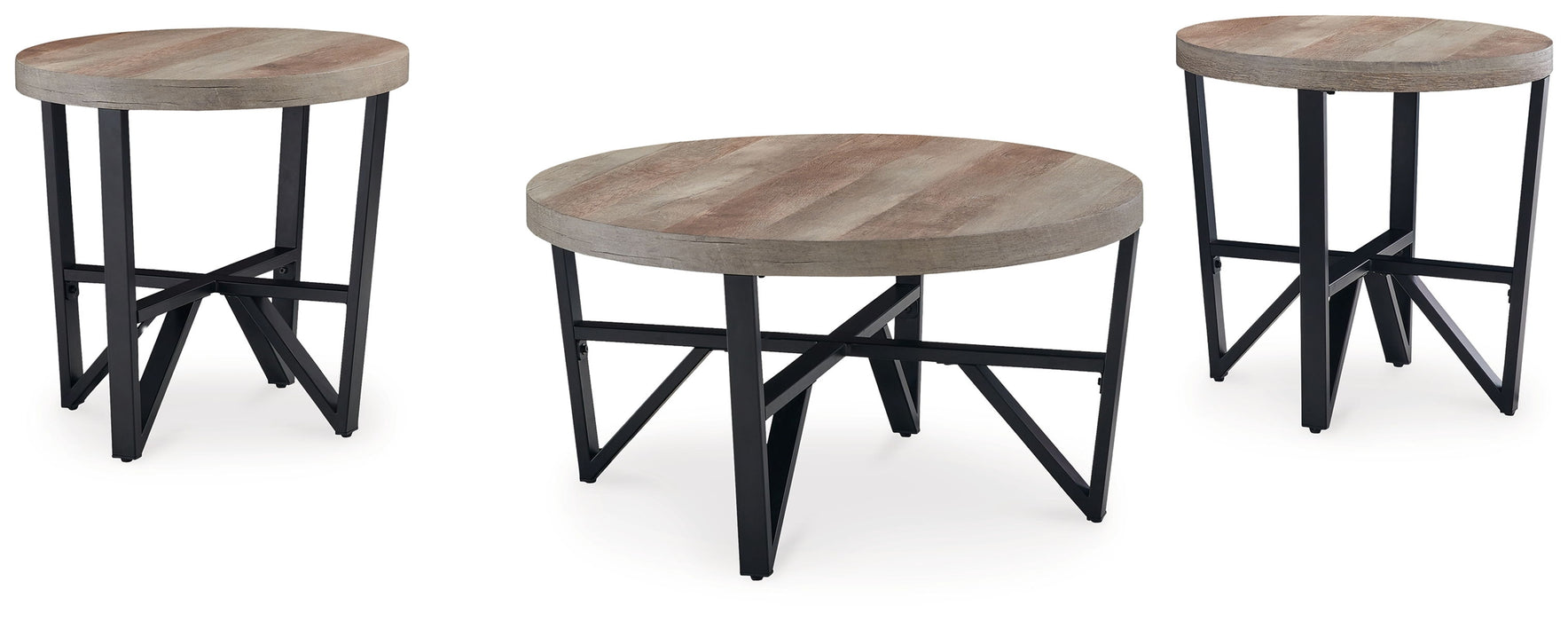 Deanlee - Grayish Brown / Black - Occasional Table Set (Set of 3) Sacramento Furniture Store Furniture store in Sacramento