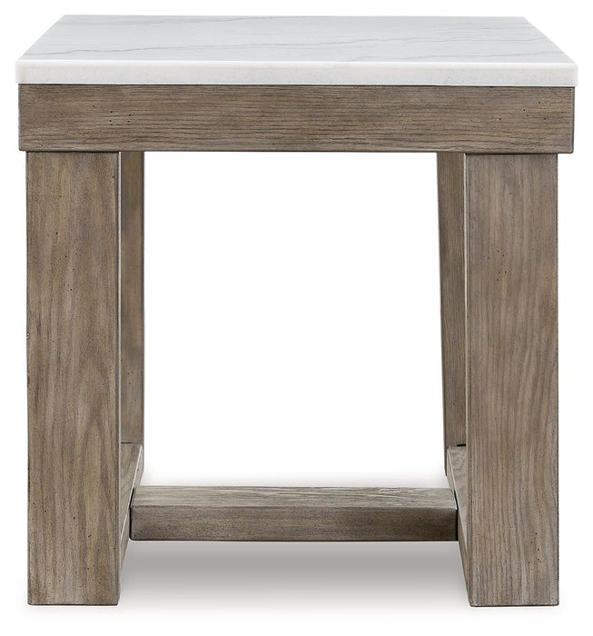 Loyaska - Brown/ivory - Square End Table Sacramento Furniture Store Furniture store in Sacramento