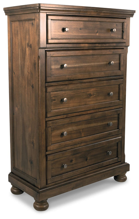 Flynnter - Medium Brown - Five Drawer Chest Sacramento Furniture Store Furniture store in Sacramento