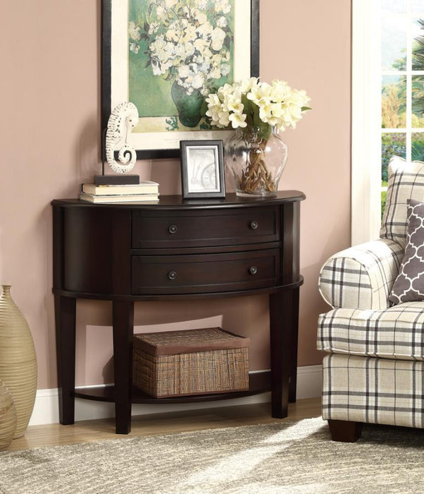 Diane - 2-Drawer Demilune Shape Console Table - Cappuccino Sacramento Furniture Store Furniture store in Sacramento