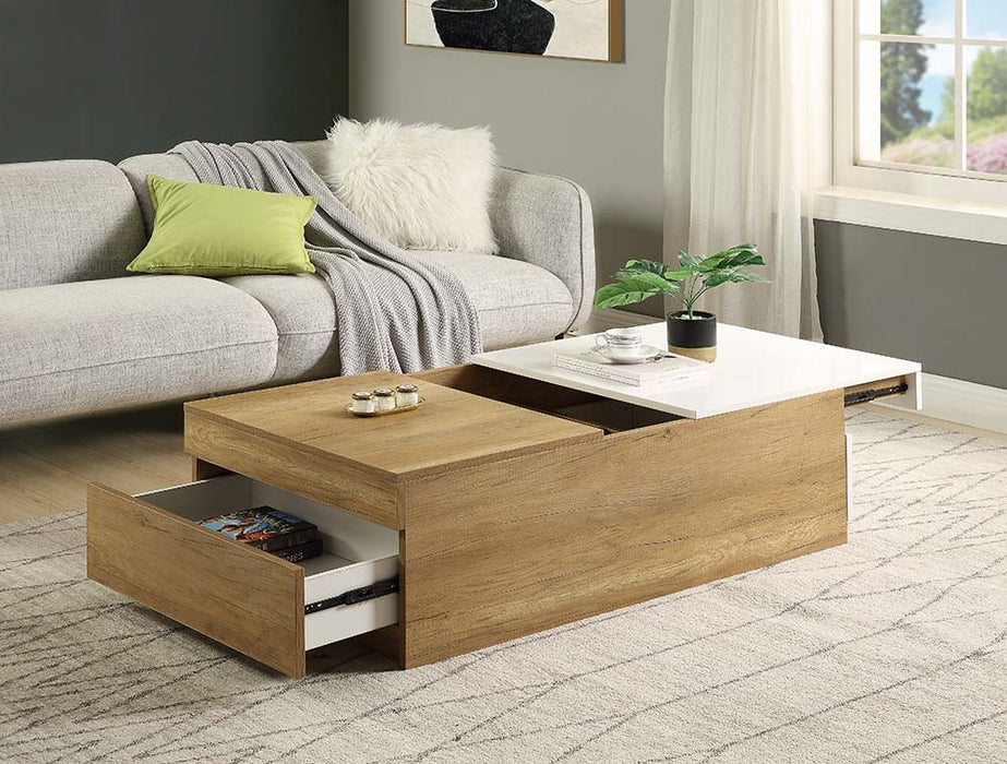 Aafje - Coffee Table - Oak & White Finish