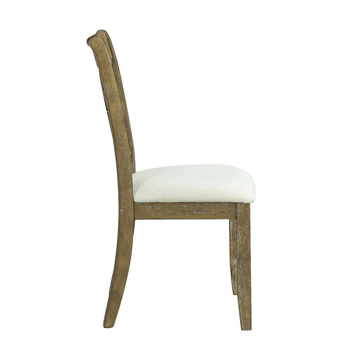 Karsen - Side Chair (Set of 2) - Beige Linen & Rustic Oak Finish Sacramento Furniture Store Furniture store in Sacramento