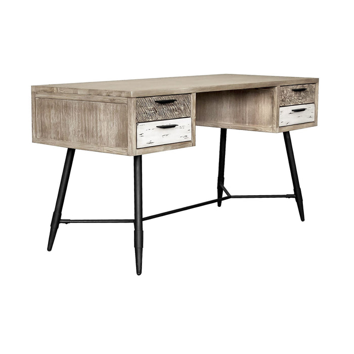 Bridges - 4 Drawer Desk - Two Tone Acacia