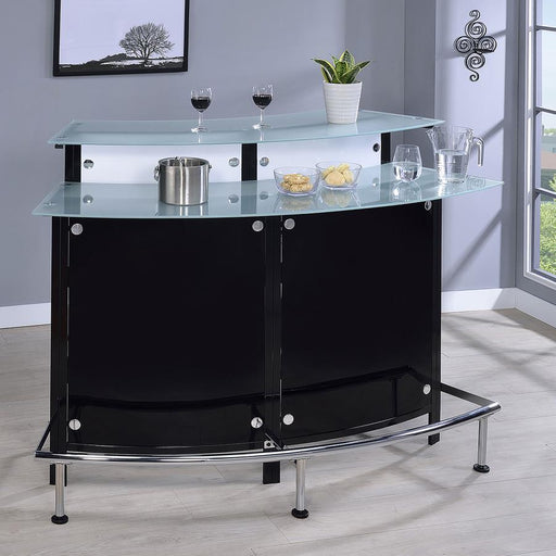 Keystone - Glass Top Bar Unit - Black Sacramento Furniture Store Furniture store in Sacramento