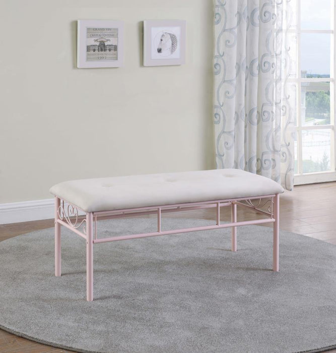 Massi - Tufted Upholstered Bench - Powder Pink Sacramento Furniture Store Furniture store in Sacramento