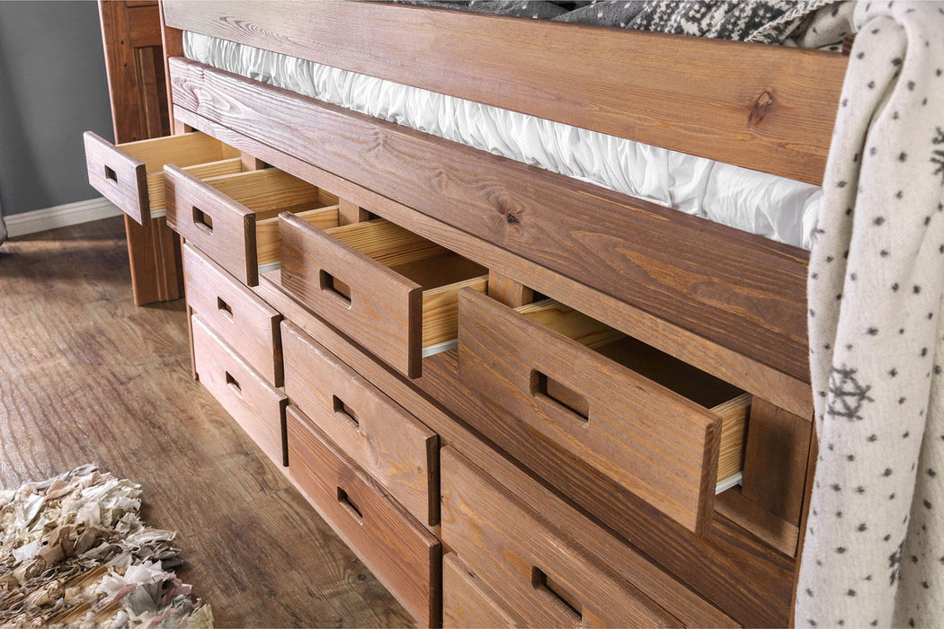 Cleo - Twin Captain Bed With Slat Kit - Mahogany